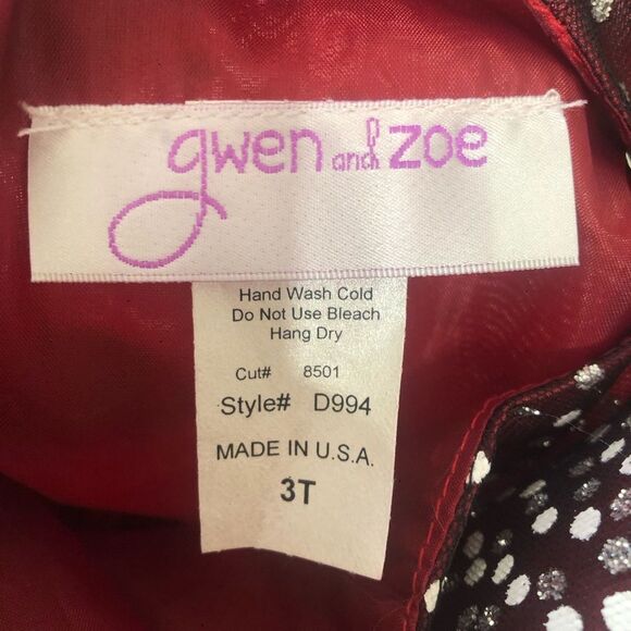 Red Sequin Dress with Velvet Flower Sash Sz 3T Special Occasion Holiday Wedding - Picture 6 of 10